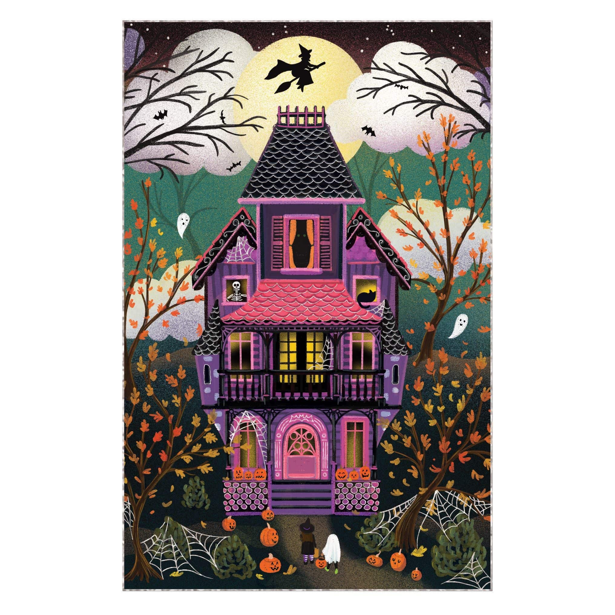 Haunted Trick Or Treat Halloween card by Pictura featuring spooky ghost and pumpkin illustrations for Halloween celebrations.